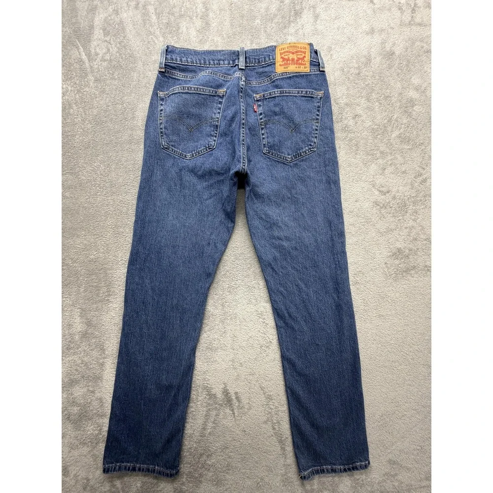 Levis 505 Jeans Mens‎ Measured 32x31 Blue Straight Leg Medium Wash Denim
